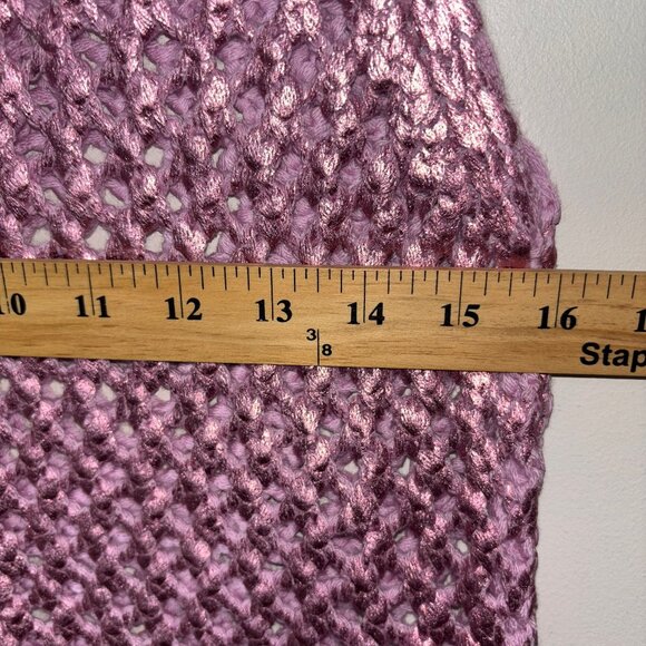Zara Pink Metallic Crochet Sleeveless Knit Top Women's Size S - Picture 9 of 13